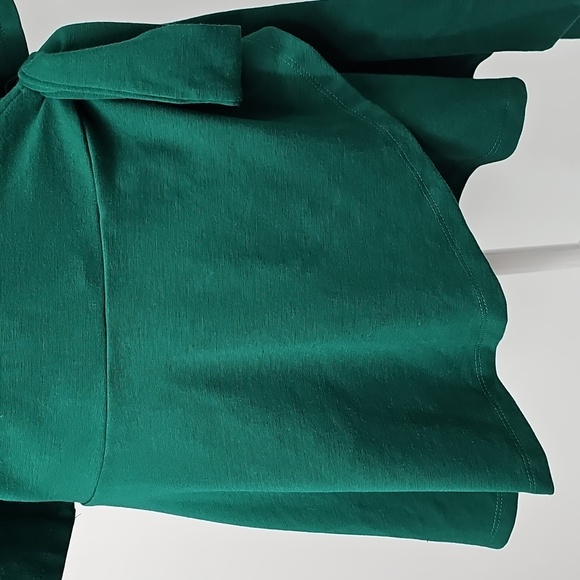 Eloquii Sz:16 Forest Green Flutter Sleeve Wrap Peplum Top Cottagecore Coquette - Picture 9 of 16